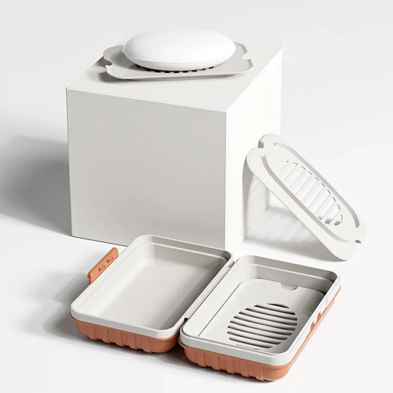 Home Essentials Bathroom Storage - Jabonera de plástico con tapa para