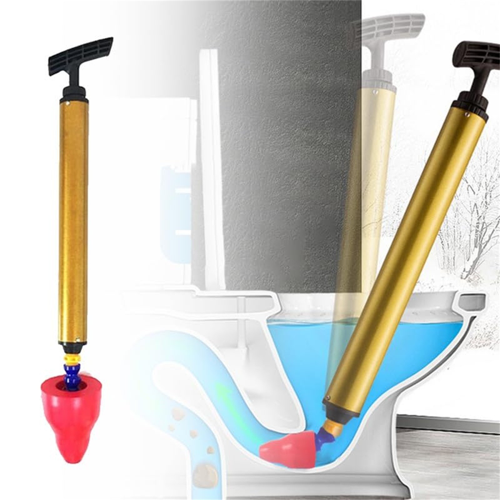 Plunger Toilet - Desbloquee el inodoro de alta presión,