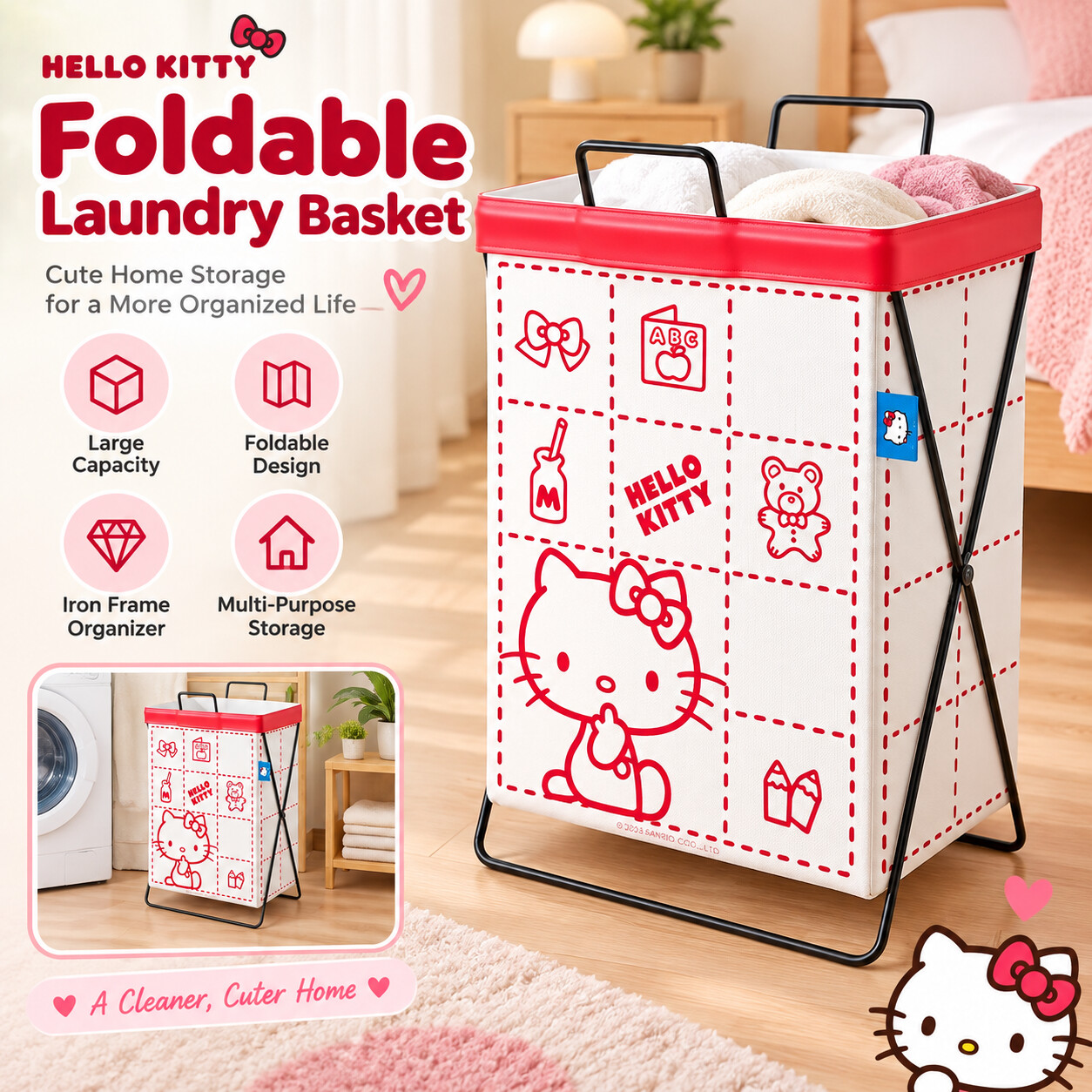 Home Edit Bathroom Storage - Cesta de ropa con estructura de