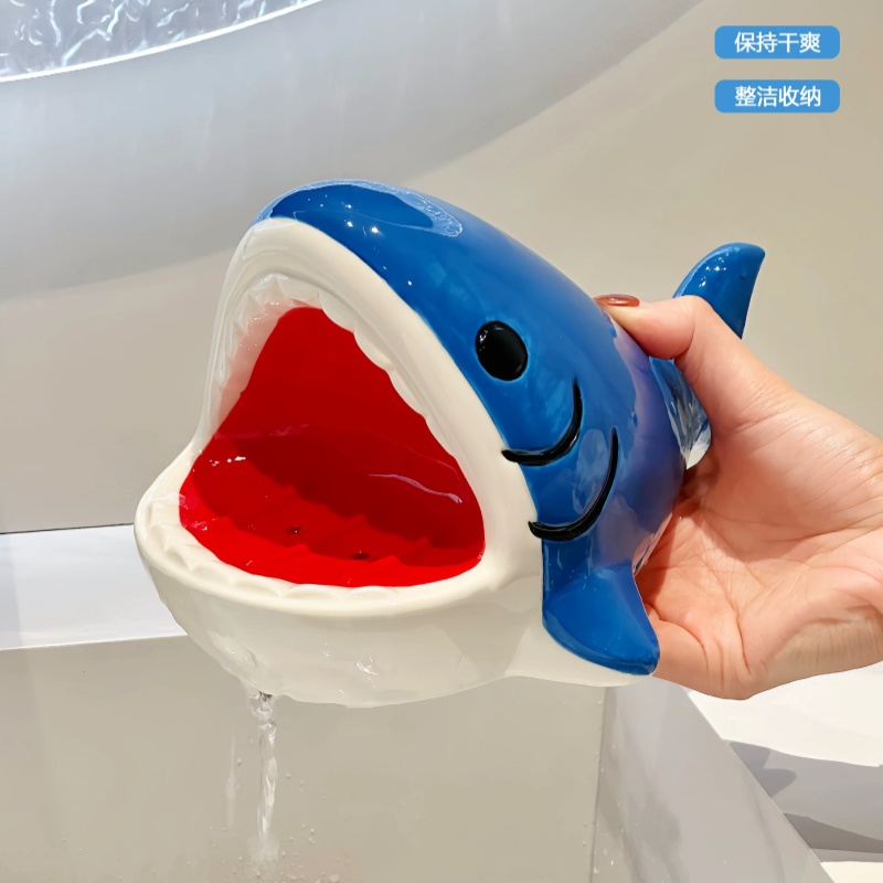 Jabonera con diseño de tiburón - Home Edit Bathroom Storage reseña y precio
