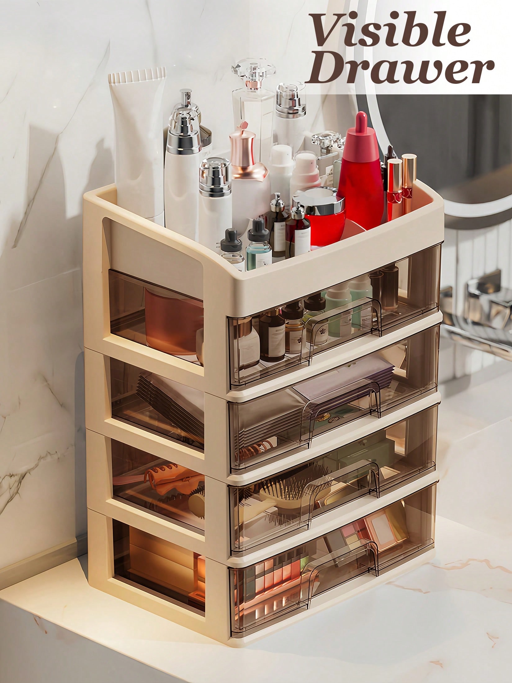 Organizador de maquillaje, caj - Home Essentials Bathroom Storage reseña y precio